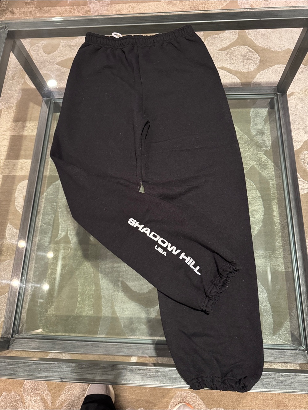Shadow Hill Black Jogger Sweatpants with White Logo